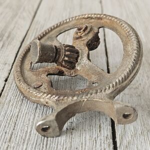 Antique Brass Gear Mechanism Hand Crank of Unknown Age Rusted Frozen Badly Bent